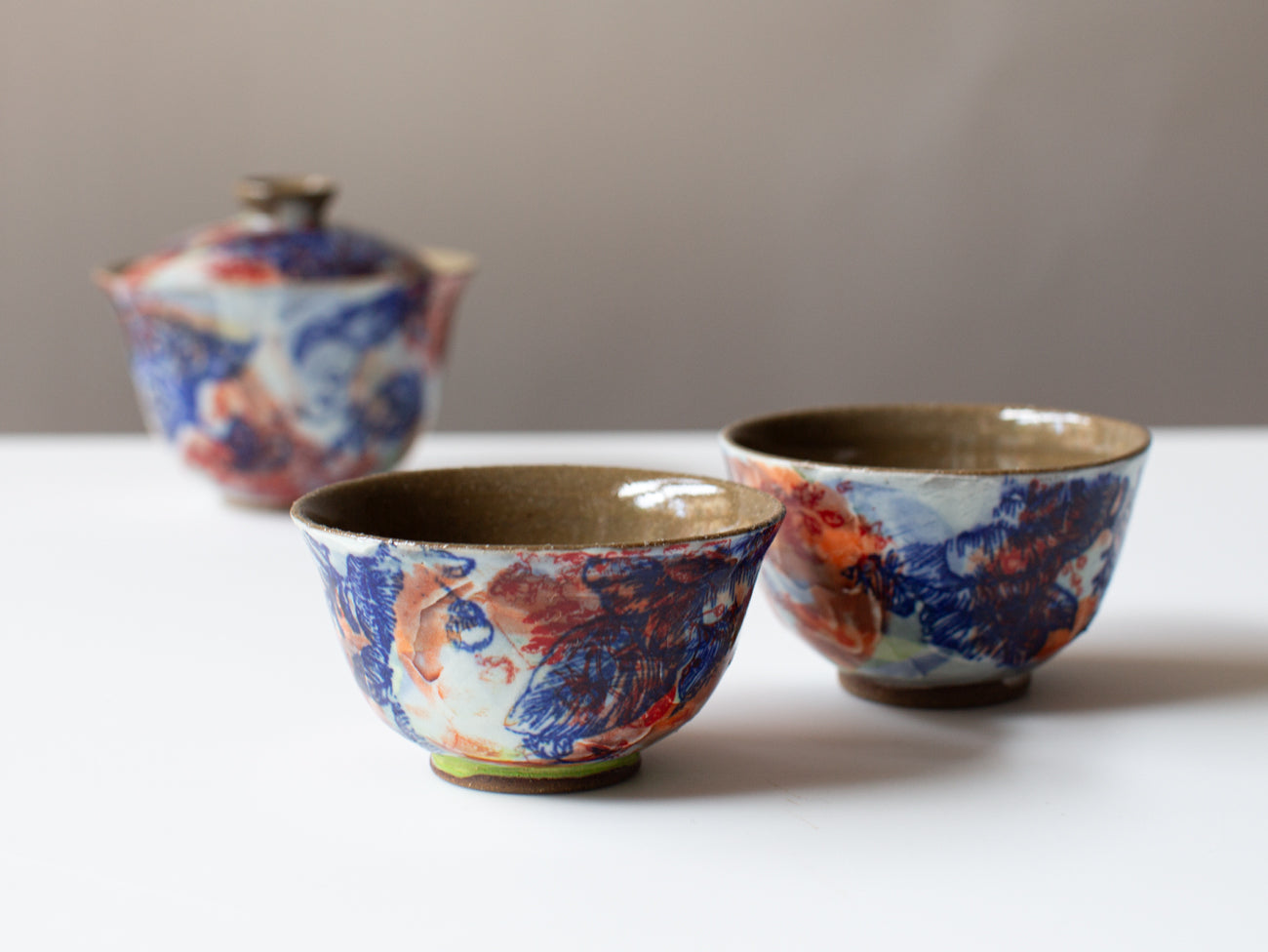 Erin's Layered Cups, a pair of hand-made stoneware cups.
