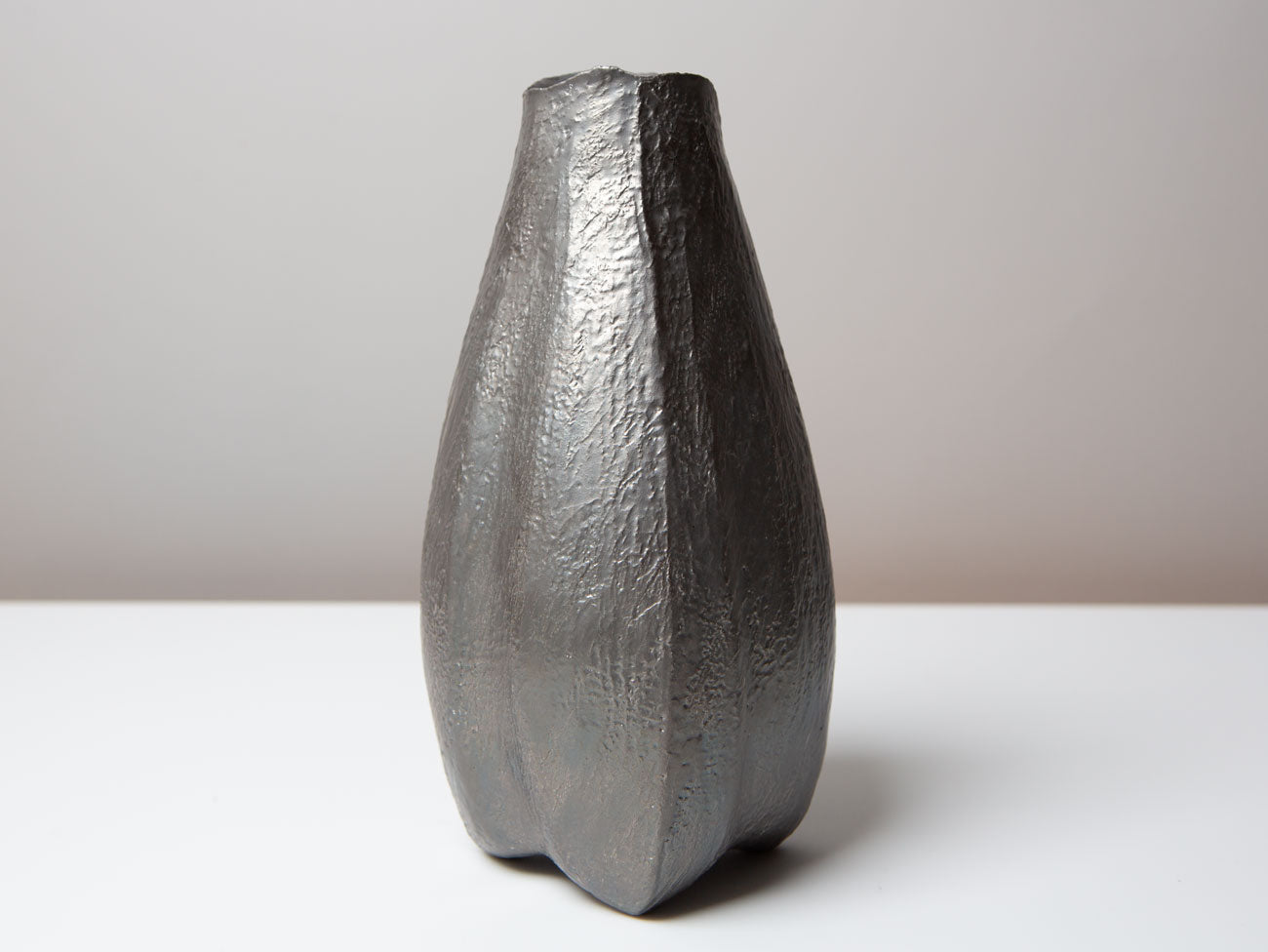 Lotus Vase in Pewter Tone. Wang Wen De.