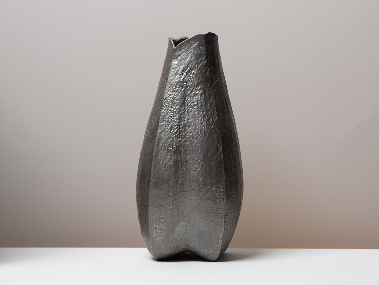 Lotus Vase in Pewter Tone. Wang Wen De.