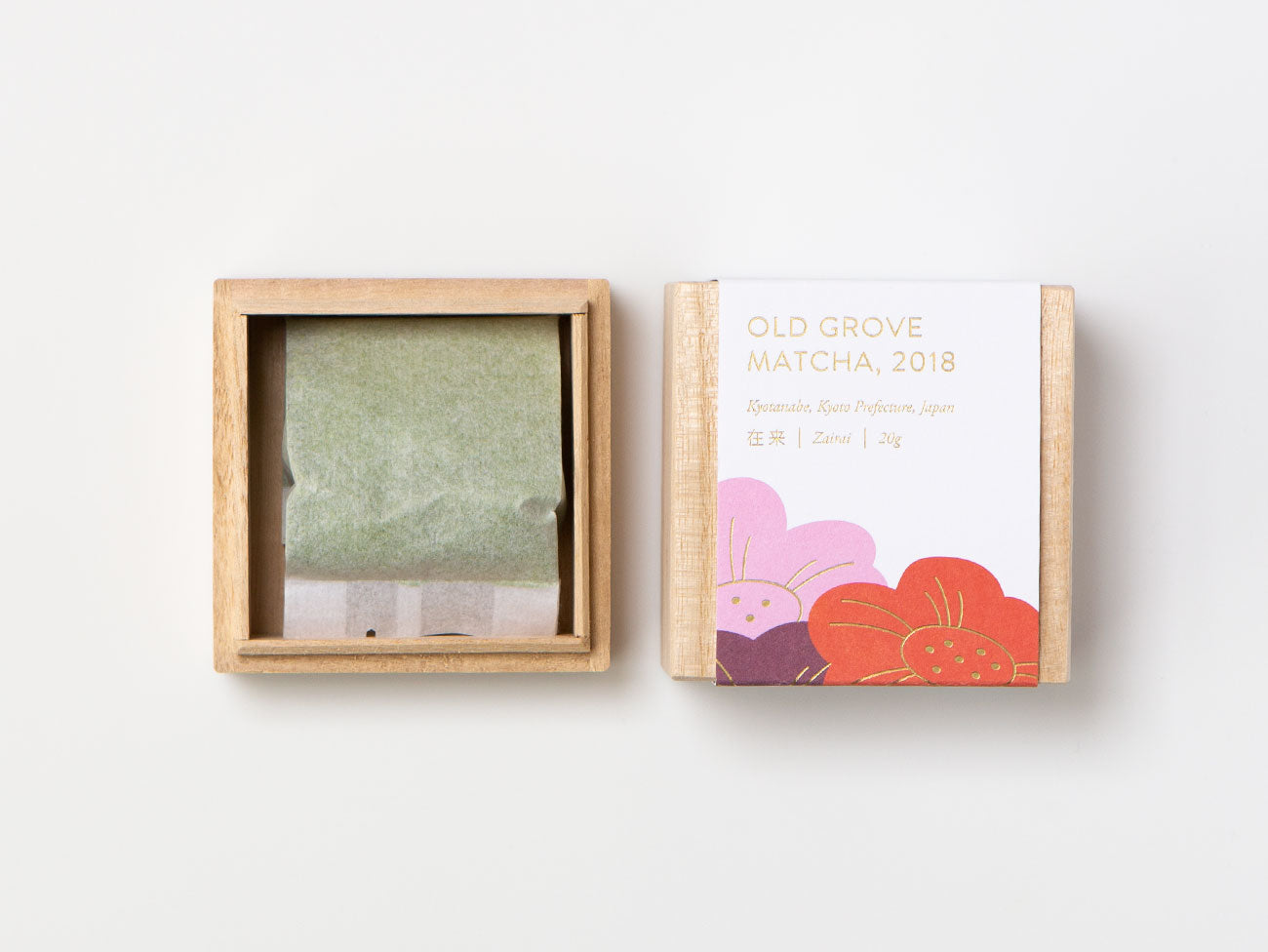 Old Grove Matcha, opened box.