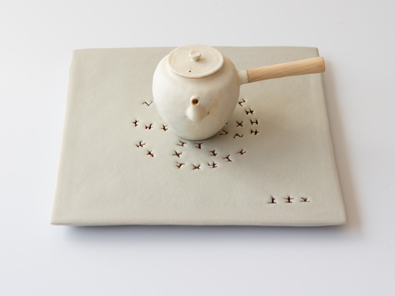 Character Tray in White, Square
