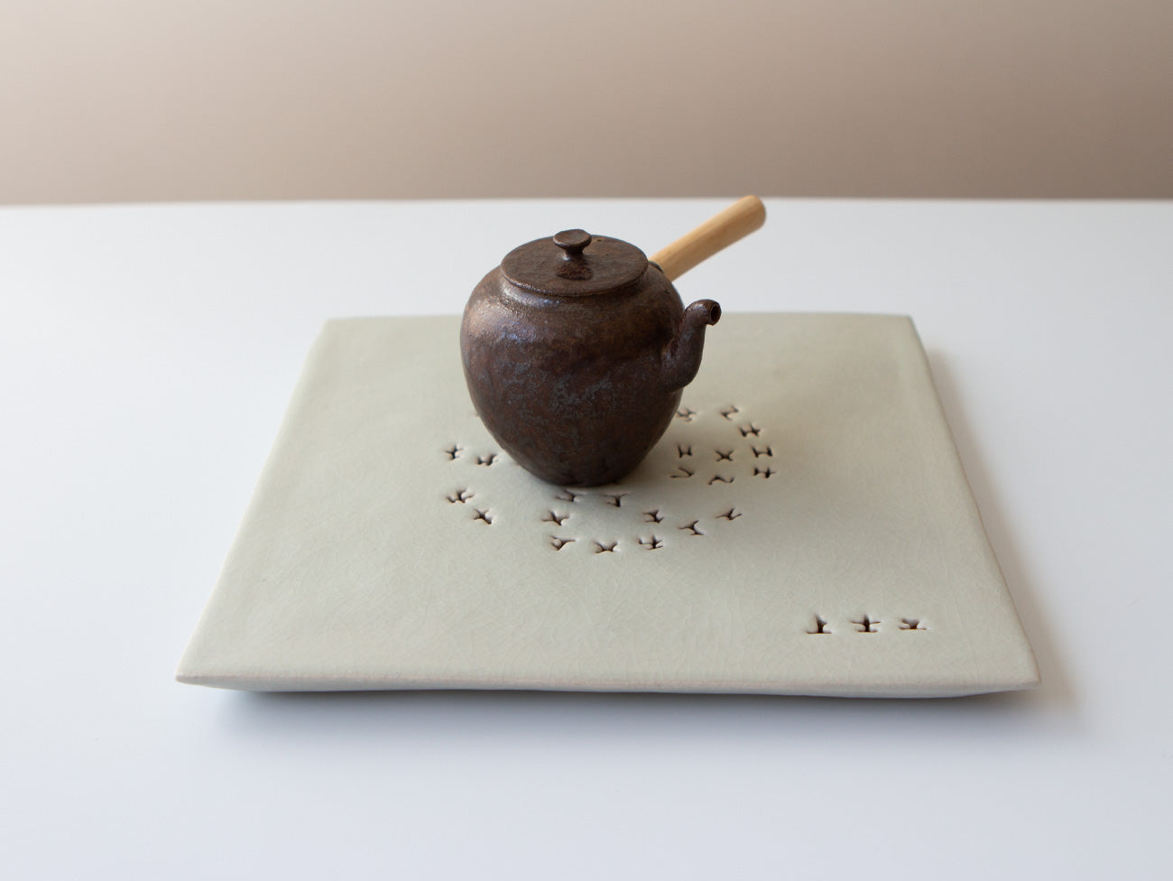 Character Tray in White, Square