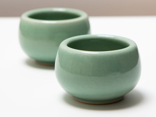 New Song Cups, in celadon.