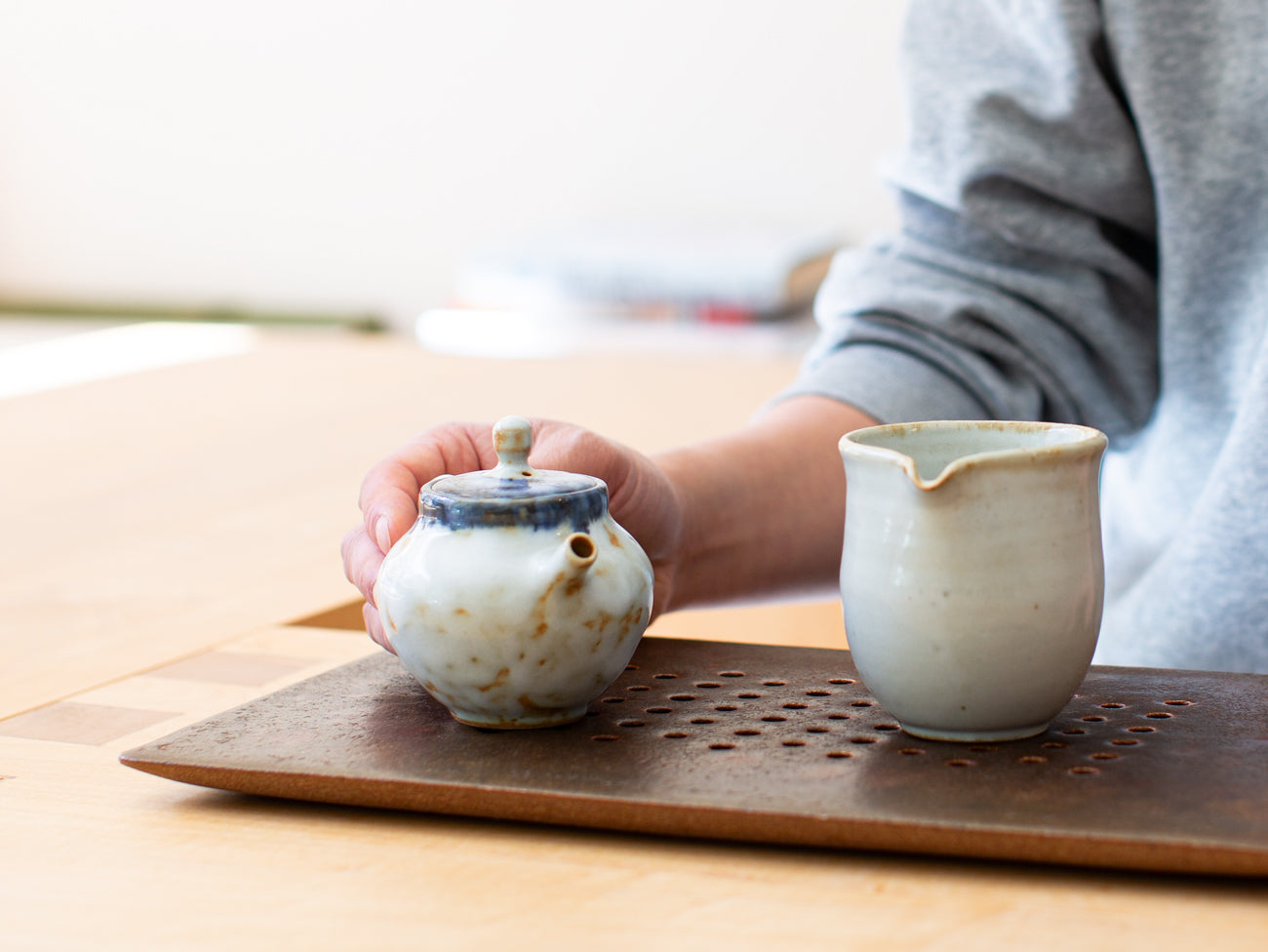 Teapot with Cobalt Accent