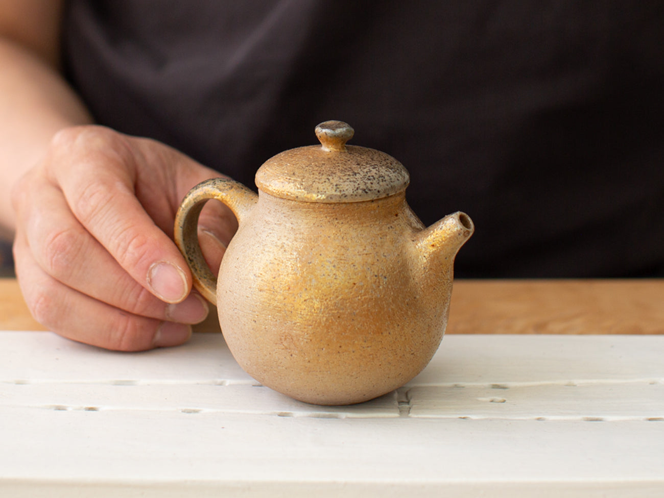 Concorde. Wood-fired pear-shaped teapot.