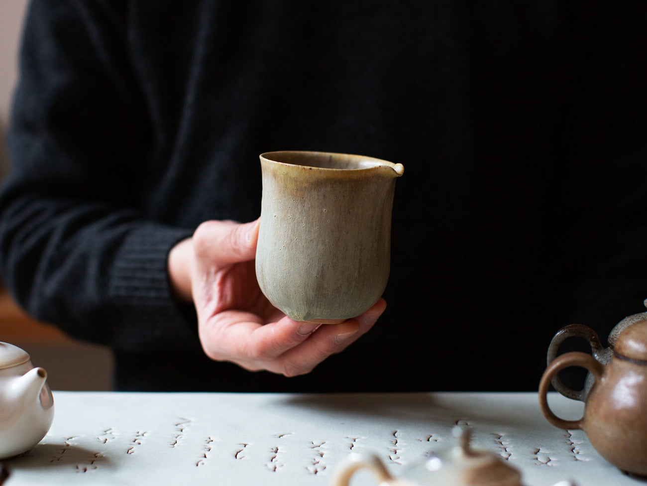 Green & Ochre Tea Server, Medium - Song Tea & Ceramics