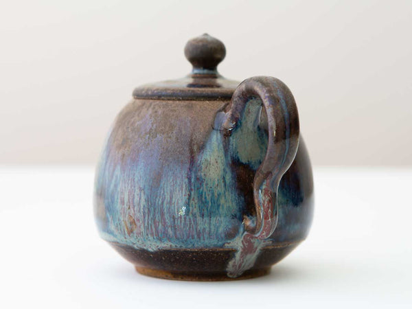 Glacial. Shino and Cobalt glazed wood-fired teapot.