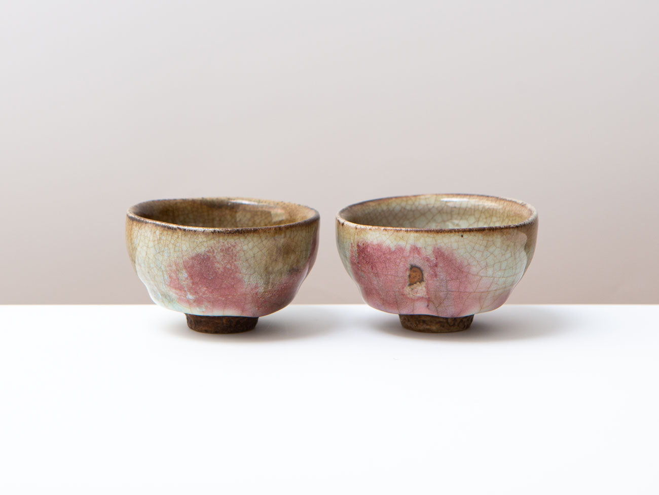 Rose cups, 5-day wood-fired. Liao Guo Hua.