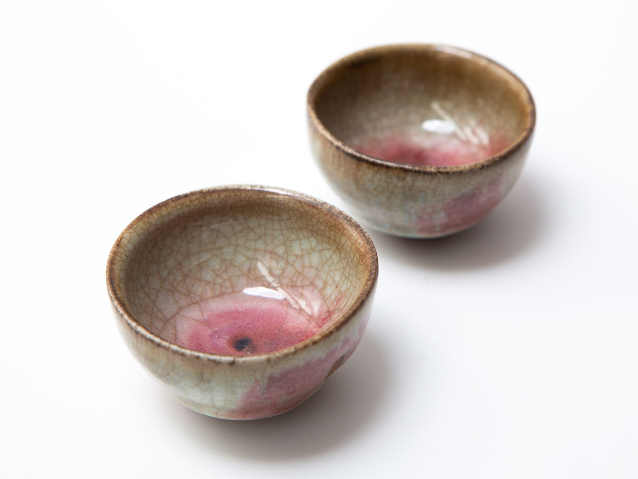 Rose cups, 5-day wood-fired. Liao Guo Hua.