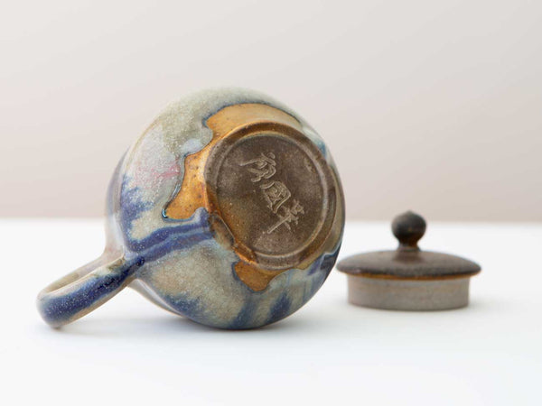 Cloud Two, Shino + Cobalt Glazed Wood-fired teapot.