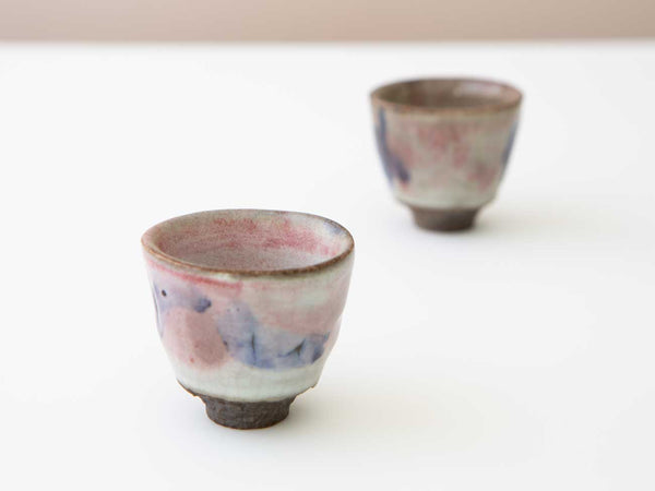 A Pair of Cobalt Cups. Wood-fired. Shino and Cobalt.