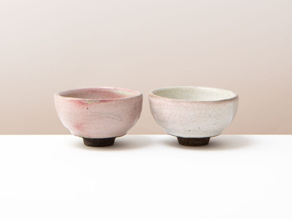 A Pair of Blush Cups, 5 day wood-fired. Liao Guo Hua.