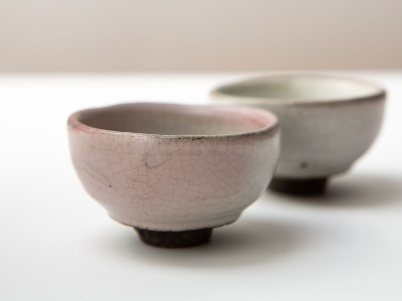 A Pair of Blush Cups, 5 day wood-fired. Liao Guo Hua.