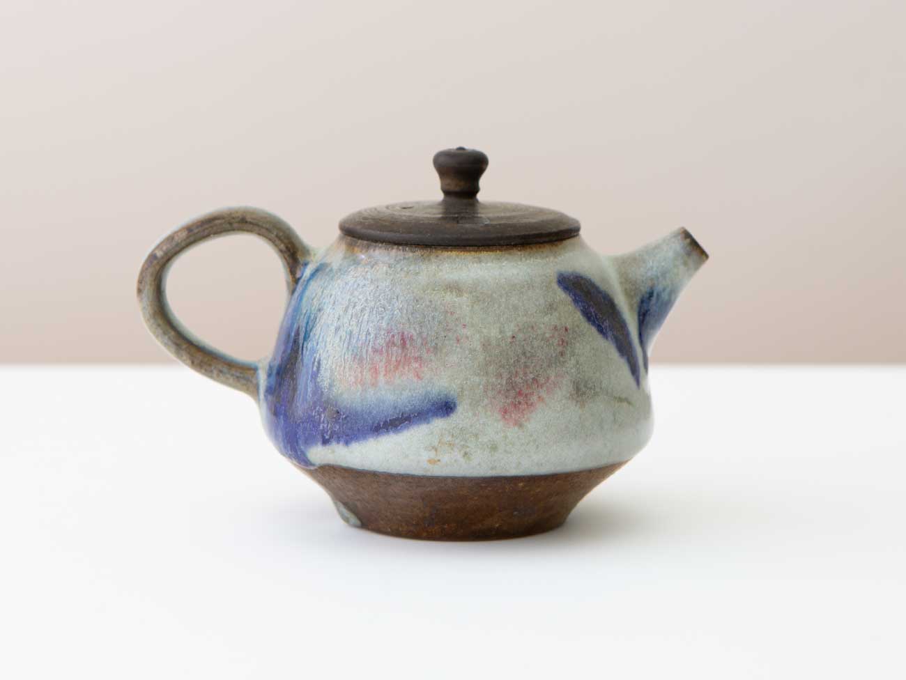 Cloud Four, Shino + Cobalt Glazed Wood-fired teapot.