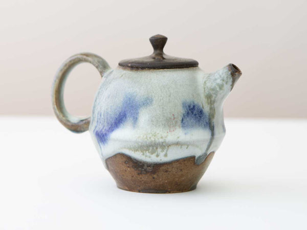 Cloud Five, Shino + Cobalt Glazed Wood-fired teapot.