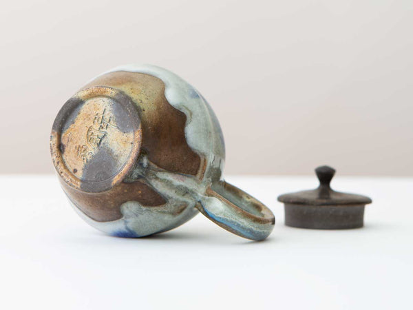 Cloud Five, Shino + Cobalt Glazed Wood-fired teapot.
