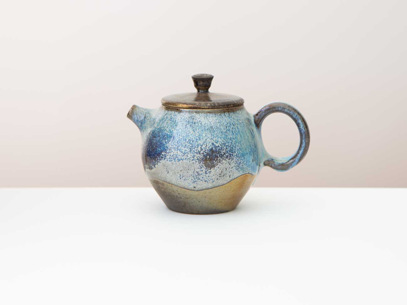 Cobalt Study. Shino and Cobalt glazed wood-fired teapot.