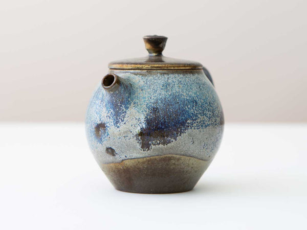 Cobalt Study. Shino and Cobalt glazed wood-fired teapot.