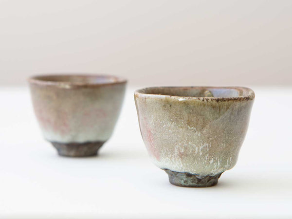 A Pair of Cobalt Cups. Wood-fired. Shino and Cobalt.