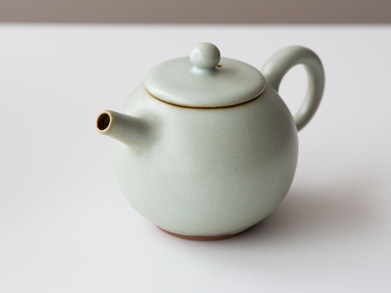 Graceful shops Thrown and Textured Celadon Porcelain Teapot