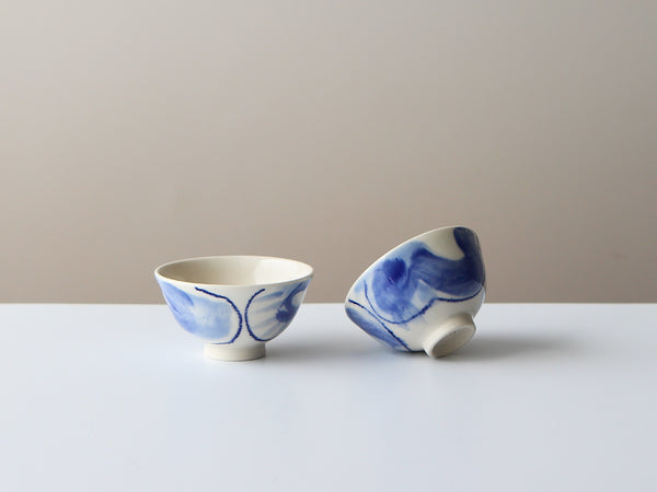 A Pair of Blue + White Cups