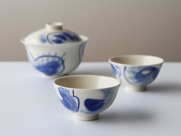 A Pair of Blue + White Cups