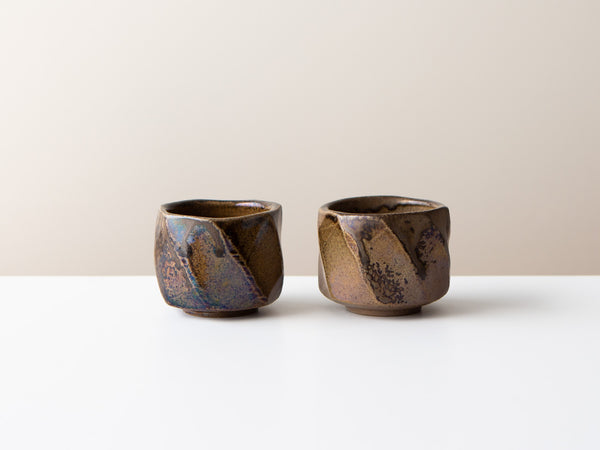 A Pair of Small Facet Cups